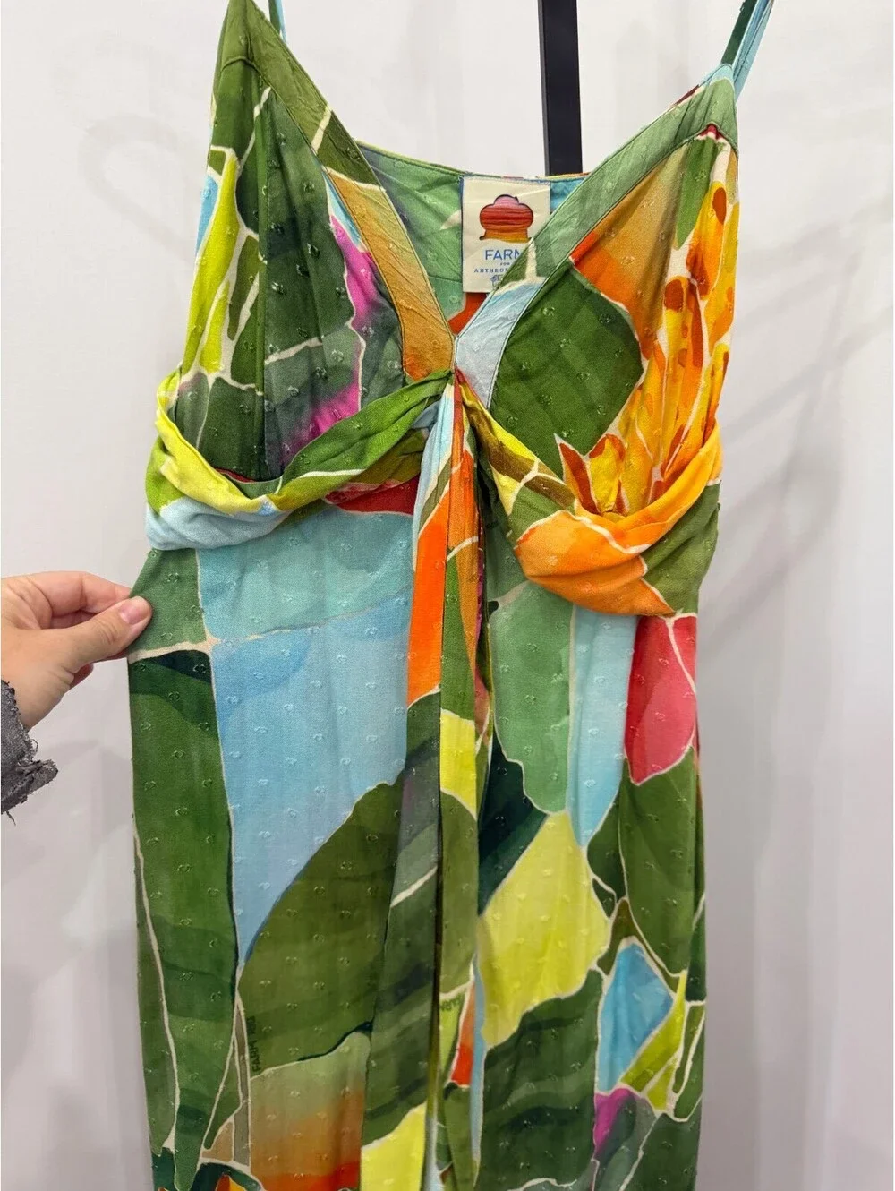Farm Rio Tropical Print Maxi Dress with Twist Front Detail XS - Picture 5 of 10